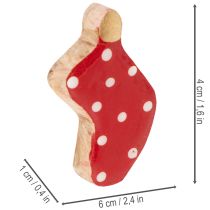 Artikel Prikkede sokker, julebordspynt, 6 cm, 8 stk.