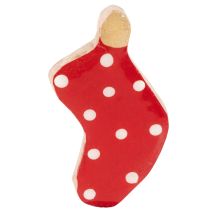 Artikel Prikkede sokker, julebordspynt, 6 cm, 8 stk.