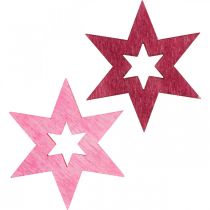 Artikel Træstjerner Dekoration Scatter Dekoration Jul Lilla H4cm 72 stk