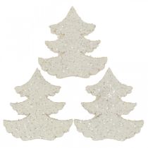 Artikel Scatter dekoration juletræ hvid glitter 4cm 72 stk