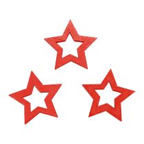 Artikel Scatter dekoration juledekoration stjerner røde træstjerner Ø4cm 54 stk