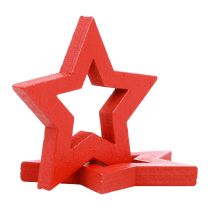 Artikel Scatter dekoration juledekoration stjerner røde træstjerner Ø4cm 54 stk