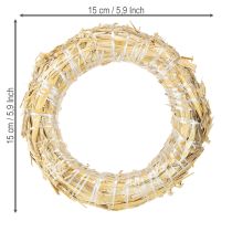 Artikel Stråkrans blank krans lavet af halmstrå 15/3cm 2 stk