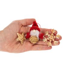 Artikel Stråophængssæt juletræspynt figurer og stjerner 6 cm 30 stk.