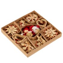 Artikel Stråophængssæt juletræspynt figurer og stjerner 6 cm 30 stk.