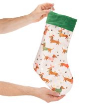 Artikel Julestrømpe med gravhundmotiv, 50 cm
