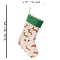 Artikel Julestrømpe med gravhundmotiv, 50 cm