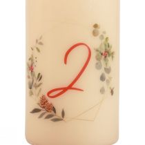Artikel Adventskranslyssæt 1-4 cremefarvet julemotiv RAL-kvalitet Fremstillet i Tyskland 130/70mm 4 stk.