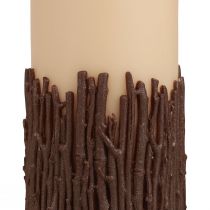 Artikel Søjle lys grene dekor lys rustik beige 150/70mm 1 stk