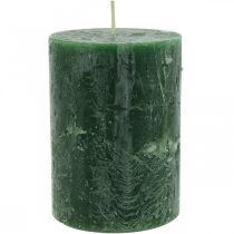 Artikel Ensfarvede stearinlys grønne Rustic Safe Candle 80×110mm 4 stk