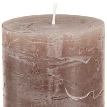 Artikel Dekorative bloklys, 3-farvet blanding af brune toner, ensfarvet, 70x120 mm, sæt med 12 til stemning og hjem
