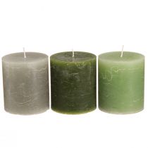 Artikel Søjlelys ensfarvede 3 farver grøn 70×80mm 12 stk