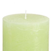 Artikel Limegrønne bloklys 70×80 mm 4-pak - Atmosfærisk dekoration og lys