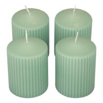 Søjlelys grønne smaragdrillede lys 70/90mm 4stk