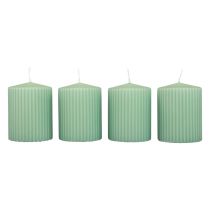 Søjlelys grønne smaragdrillede lys 70/90mm 4stk