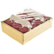 Artikel Søjlelys H70mm Ø50mm stearinlys gamle røde 12 stk