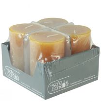 Artikel Adventslys, gule rustikke, 70/110 mm, 4 stk. - ensfarvede bloklys til stemningsfuld julepynt