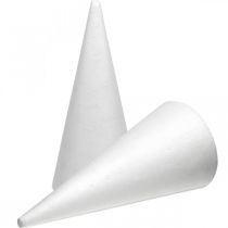 Artikel Styrofoam kegler hvid 26cm x12cm 5 stk