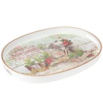 Artikel Oval bakke med hank Fresh Garden Vintage 39x27x3,5cm