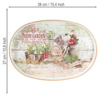Artikel Oval bakke med hank Fresh Garden Vintage 39x27x3,5cm