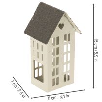 Artikel Fyrtårnsæt metal tre huse på bakke 35 cm 1 sæt