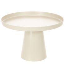 Artikel Rundt dekorativt bakke i cremefarvet, 30 cm, på fod til borddekoration