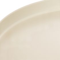 Artikel Rundt dekorativt bakke i cremefarvet, 30 cm, på fod til borddekoration