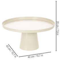 Artikel Dekorativ rund beige tallerken med en 40 cm høj bund