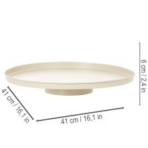 Artikel Dekorativ metalblomstertallerken, rund, 41 cm, borddisplay