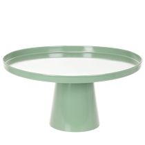 Artikel Grønt rundt dekorativt metalbord, 40 cm i diameter, med høj kant