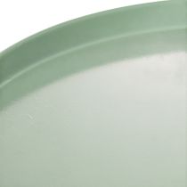Artikel Grønt rundt dekorativt metalbord, 40 cm i diameter, med høj kant