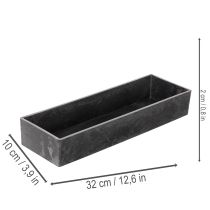Artikel Rektangulær bakke med håndtag, dekorativ bakke til bord, 32 cm