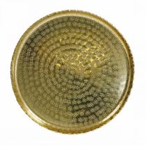Dekorativ bakke, metalplade orientalsk, borddekoration Ø25cm