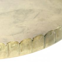 Artikel Metalplader til dekoration, borddekoration, lysbakke rund gyldent antik look Ø7,5/10/12/15/18cm H2cm sæt med 5 stk.