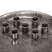 Lysestage metal vintage sølv pind lysestage Ø30cm