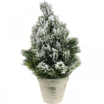 Mini juletræ i potte kunstigt sneet Ø18cm H32cm