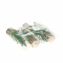 Artikel Juletræ grøn sneet Ø6cm H20cm 4stk