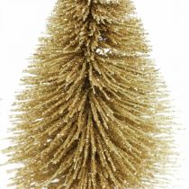 Minigrantræer borddekoration guld julepynt H7cm 6stk