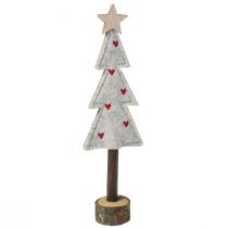 Artikel Juletræspynt filt stjernehjerte beige rød H21cm 4 stk