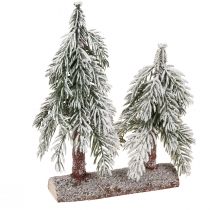 Artikel Juletræspynt grøn hvid vinter på træfod H28cm