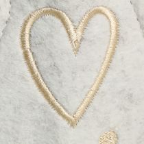 Artikel Juletræsfilt dekoration med hjertecreme beige H35cm 2 stk
