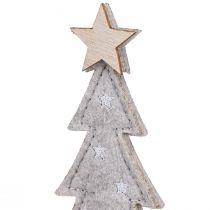 Artikel Juletræ lavet af filtdekoration med stjernecreme beige 18cm 4 stk