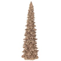 Artikel Dekorativt juletræ med flockmotiv til vinterdekoration, 34 cm