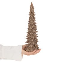 Artikel Dekorativt juletræ med flockmotiv til vinterdekoration, 34 cm
