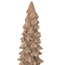 Artikel Dekorativt juletræ med flockmotiv til vinterdekoration, 34 cm