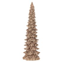 Artikel Dekorativt juletræ med flockmotiv til vinterdekoration, 34 cm