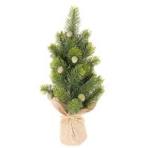 Artikel Kunstigt juletræ i jutesæk, lille borddekoration, mini juletræ, 38 cm