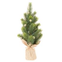 Artikel Kunstigt juletræ i jutesæk, lille borddekoration, mini juletræ, 38 cm