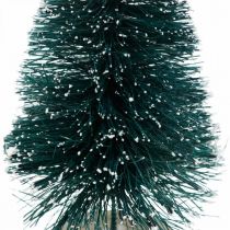 Minigran sneet, vinterdekoration, juletræ H9,5cm Ø5cm 2stk