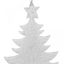 Vedhæng til juletræ, adventsdekoration, metaldekoration til jul, sølv 20,5 × 15,5 cm